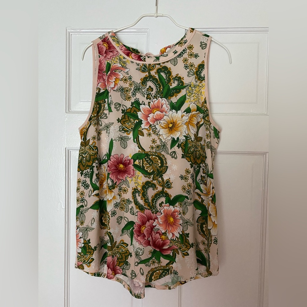 LOFT Floral Sleeveless Top - Multicolor size S